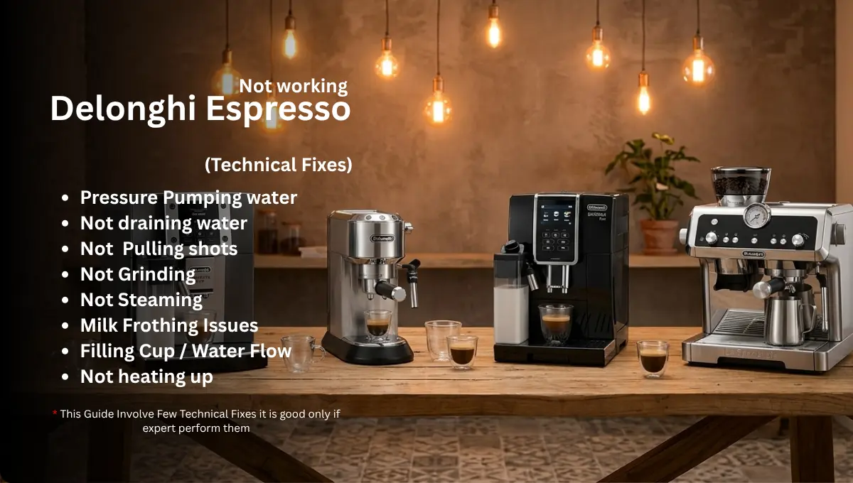 6 Delonghi Espresso Not Working Problems (Fixes)